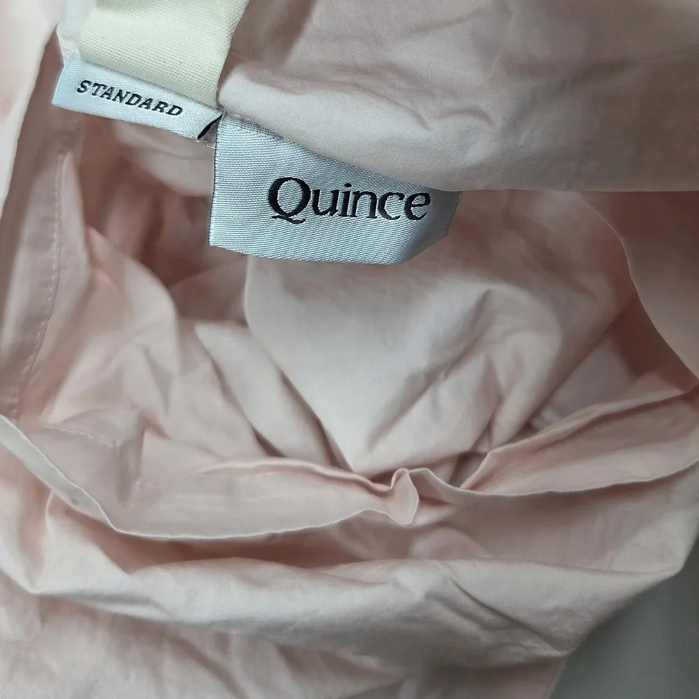 QUINCE Classic Organic Percale Duvet Twin Soft Blush Pale Light Pink 3965